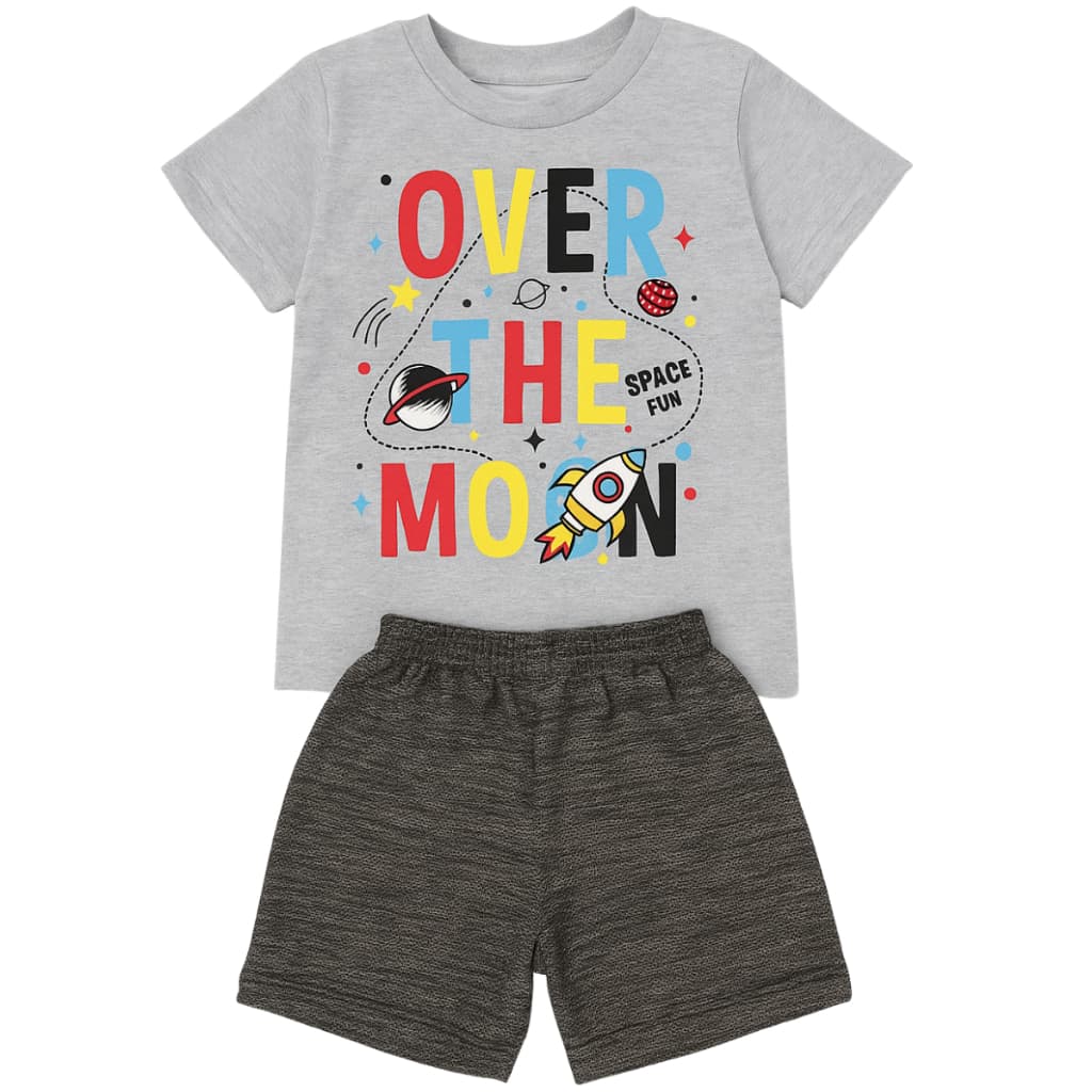 Conjunto Infantil Menino Kit 12 Peças Camiseta + Bermuda 6 Conjuntos Algodão Masculino Premium
