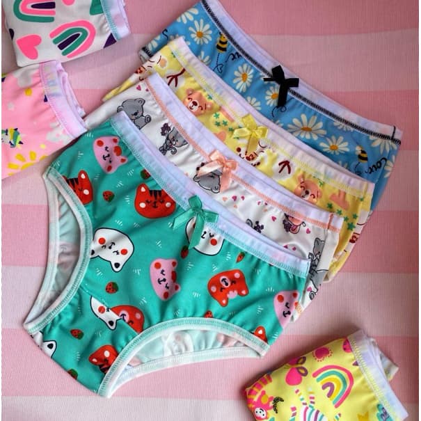 Kit 2 Calcinha Infantil De 01 a 12 Anos Forro 100% Algodão De Menina Criança Desfrald Original