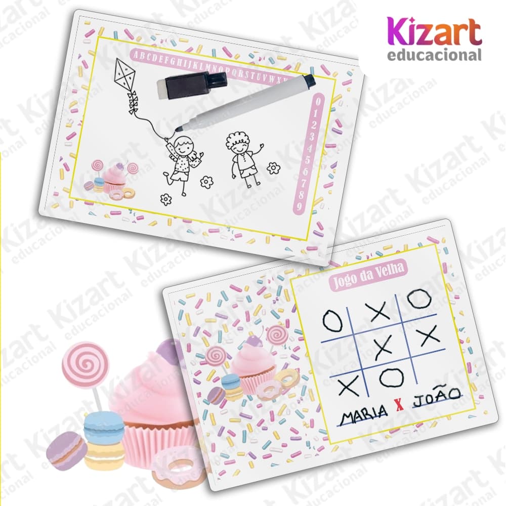 1 Un Lousa Mágica + Caneta Com Apagador Lembrancinha Festa Infantil Tema Mundo Doces ou Outros