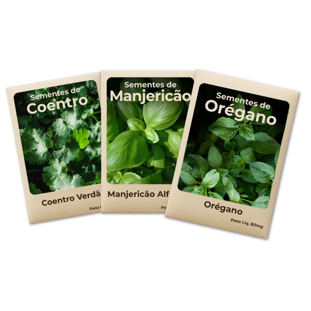 Semente Manjericão-Orégano-Coentro Ideal Para Horta Cultivo Fácil e Produtivo -Combo 3 Pct