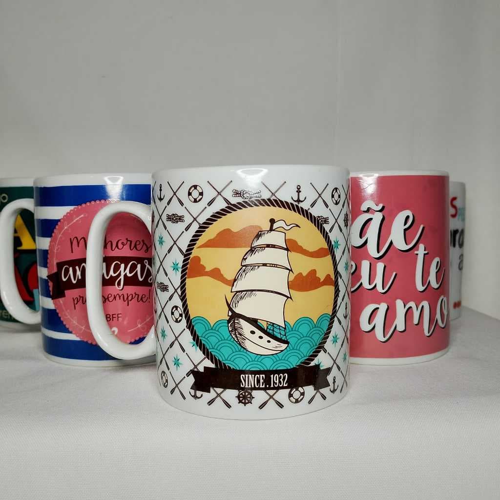 Caneca porcelana estampas variadas
