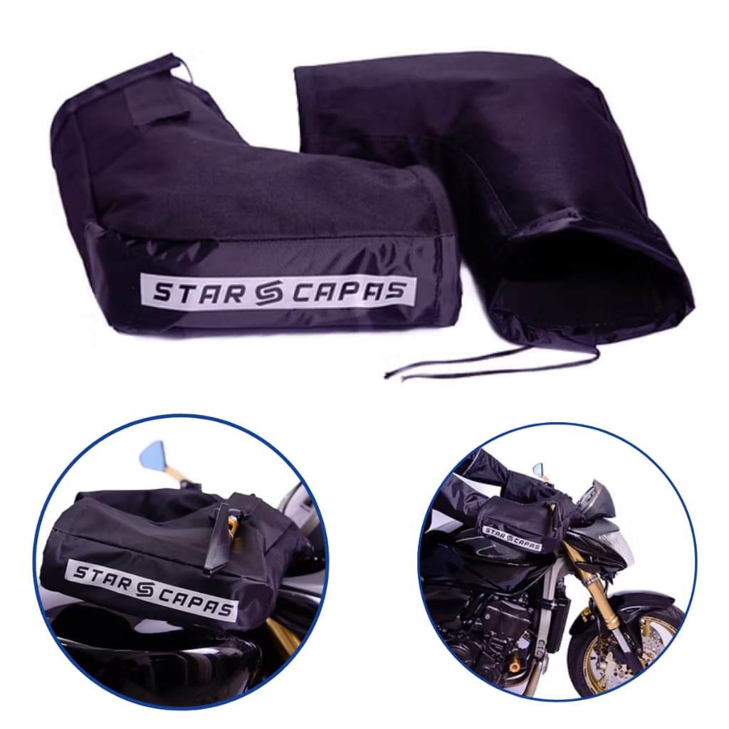 Par Protetores Luva de Guidão Térmica Impermeável para Moto Frio e Chuva