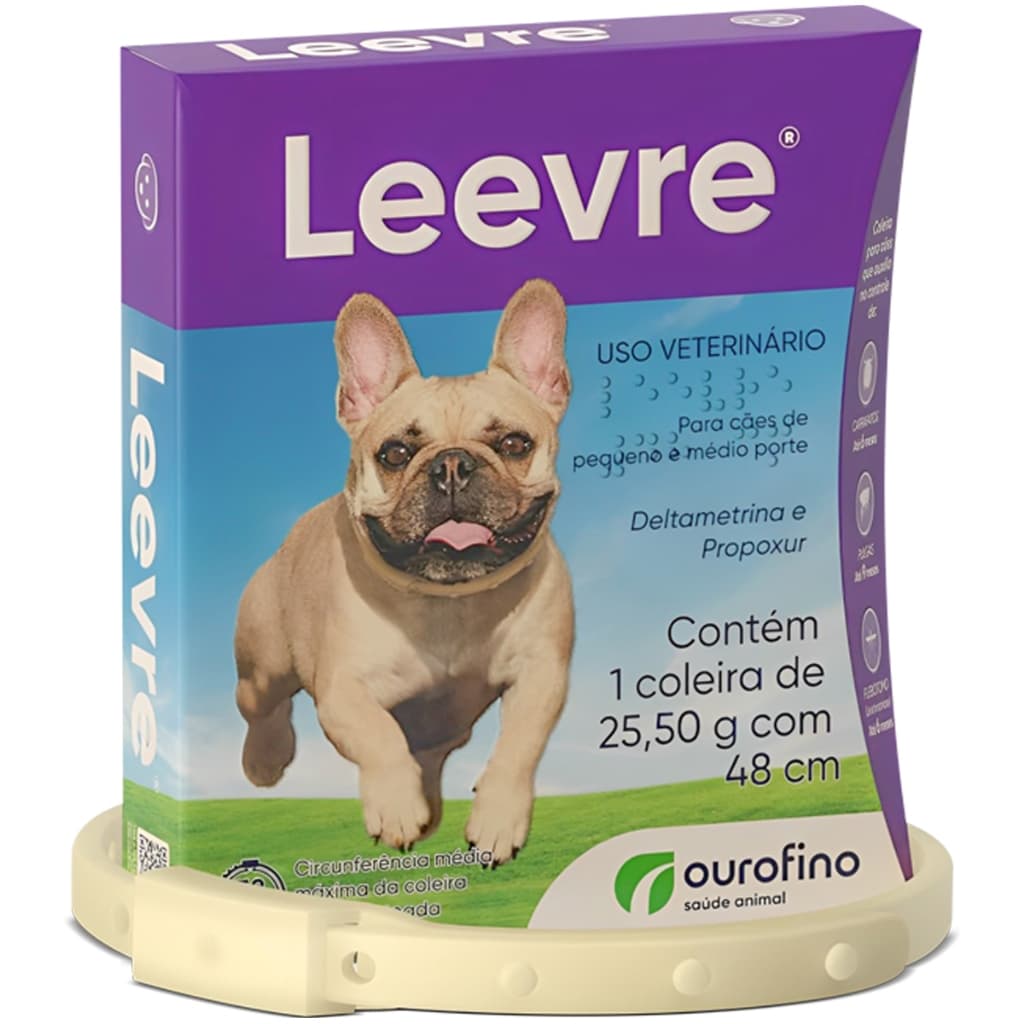 Coleira Anti Pulgas e Carrapatos Leevre para Cães de Porte Pequeno 48cm Ourofino
