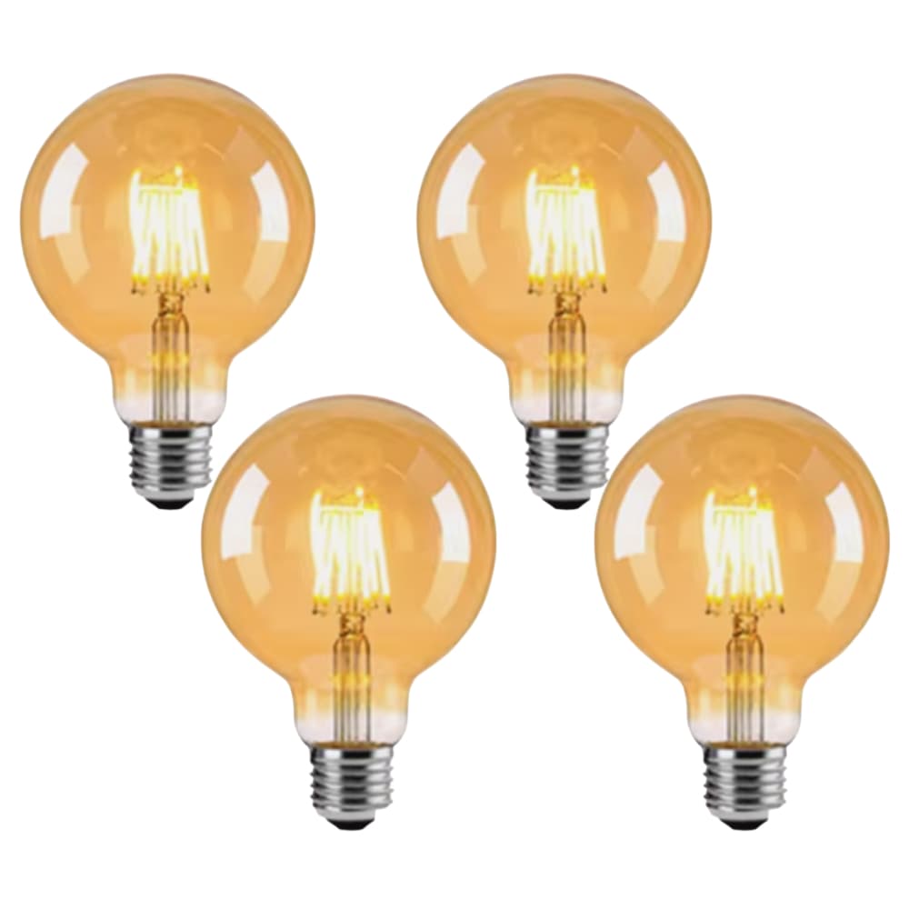 Kit 4x Lâmpada Filamento Carbono Retrô Vintage G80 40W E27 2400K Dimerizável
