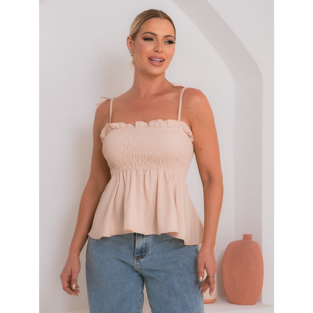 Blusinha Feminina com Babadinho Moda Casual Verao