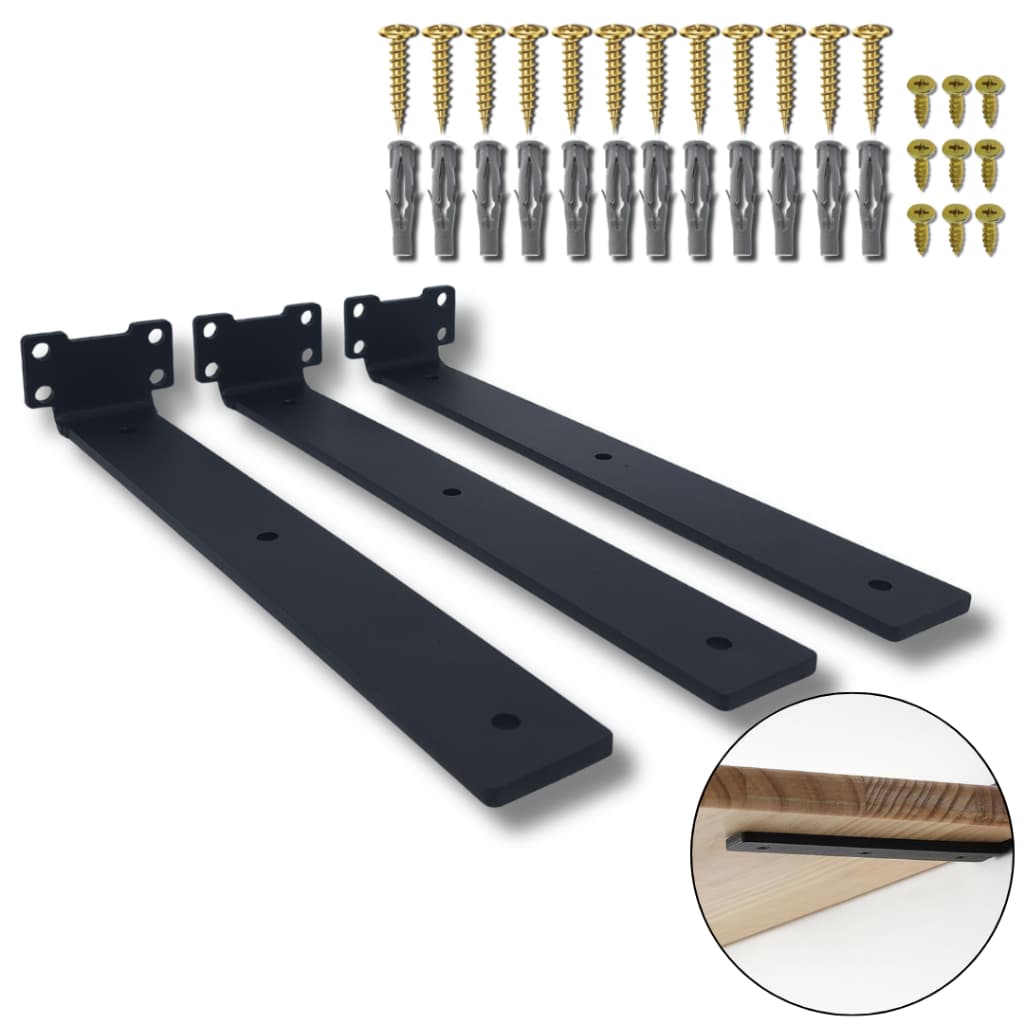3 Suportes de Prateleira 30cm Mão Francesa De Parede Aço Alta Resistência Design Cantoneira Moderna