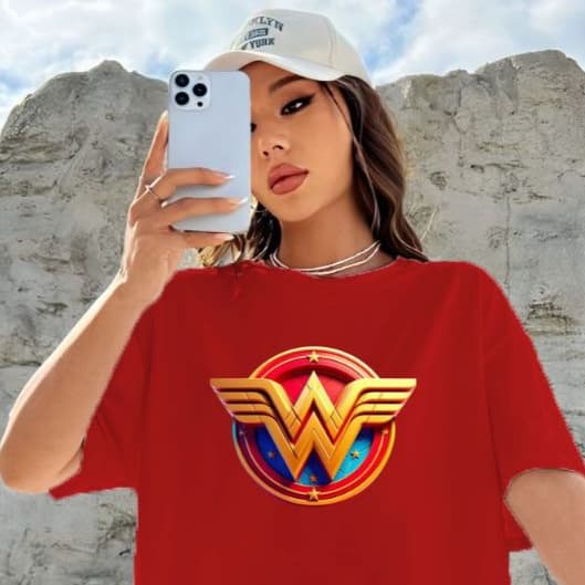 Camiseta Feminina Camisa Tshirt 100% Algodão Mulher Maravilha Herói Liga da Justiça Super Heróis