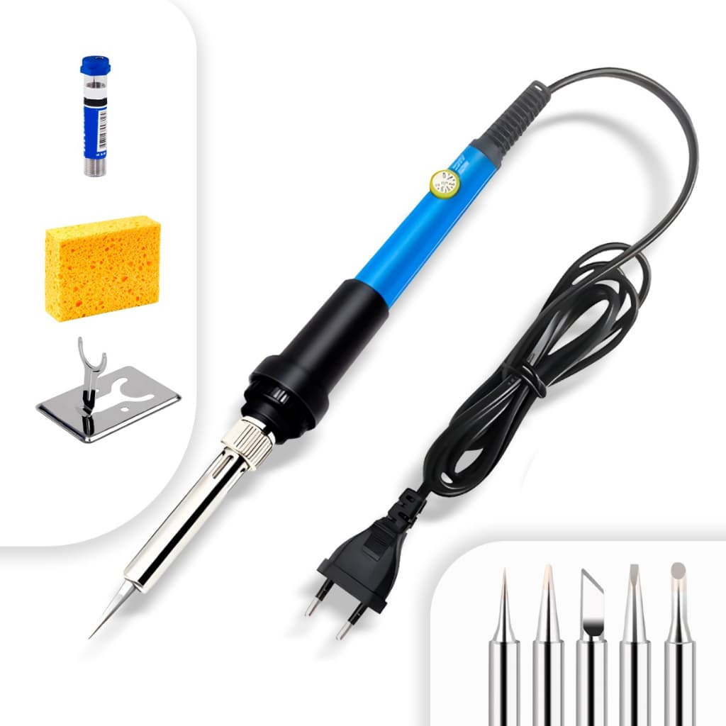 Ferro De Solda 60w Regula Potência Temperatura Com 6 Pontas + Estanho