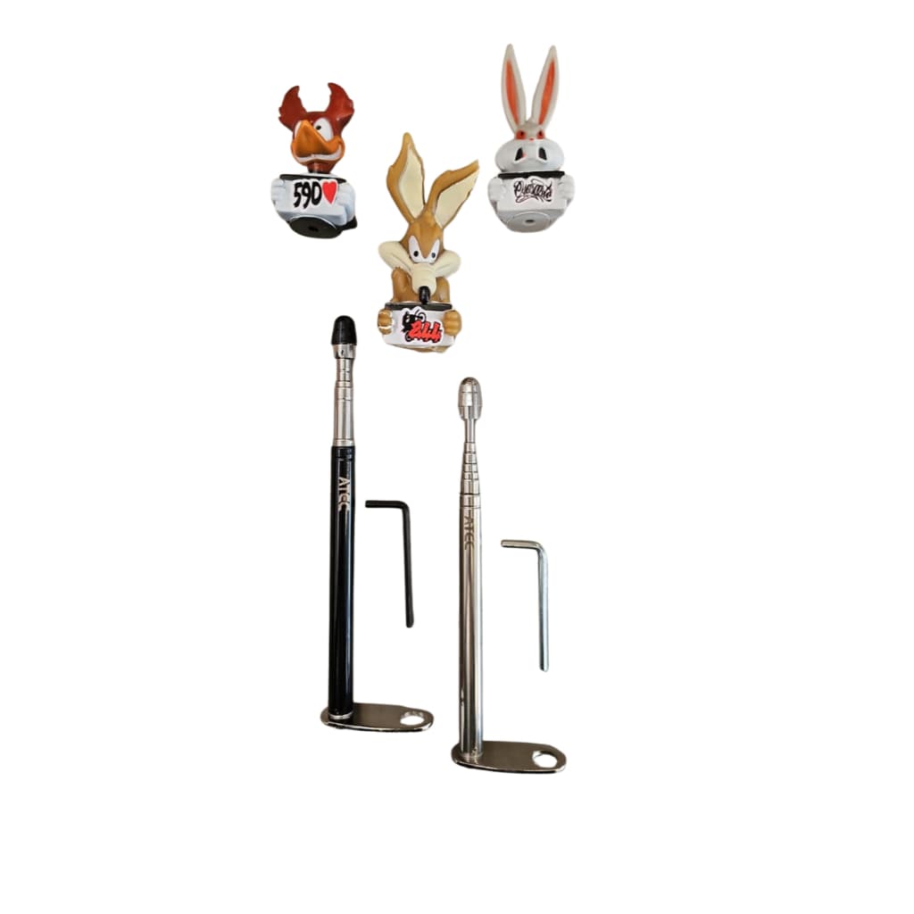 Antena Retrátil Corta Pipa Moto + 3 modelos de Enfeite p/Antena