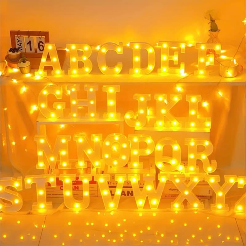 Letra Led Luminária 3D Decorativa Branco 16cm A-Z