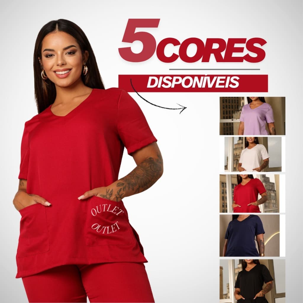 Scrub Gabardine Avental Professora Uniforme Com Bolso Plus Size