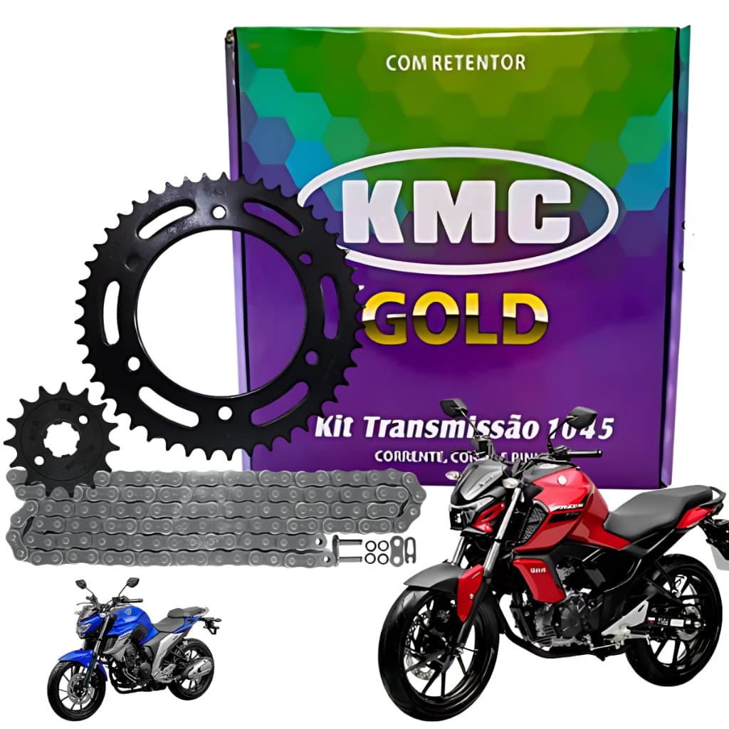 Kit Relacao Transmissao Tracao Fazer 250 2018 2019 2020 2021 2022 2023 2024 2025 Com Retentor Original Kmc Gold