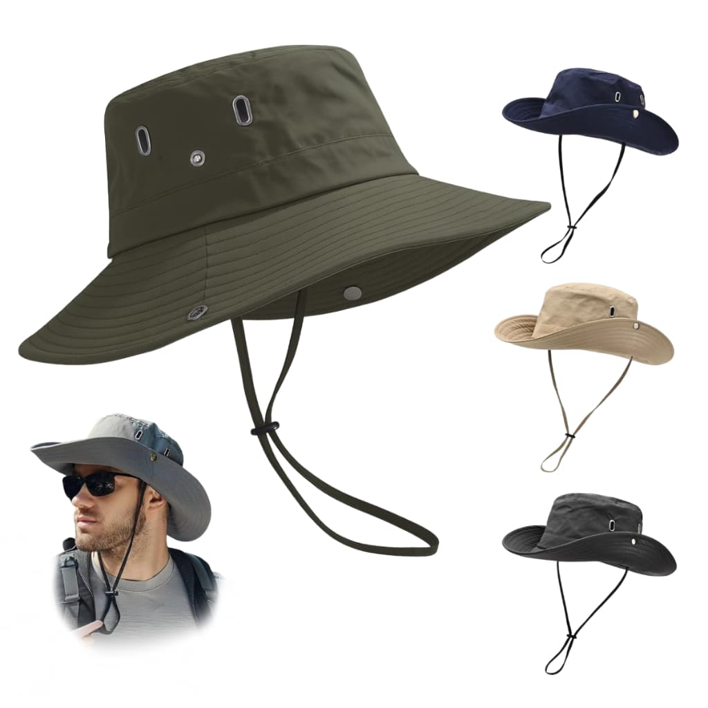 Chapéu de Sol Tactel Masculino Feminino Trilha Camping Proteção UV 50+ Dobrável Chapeu Camping