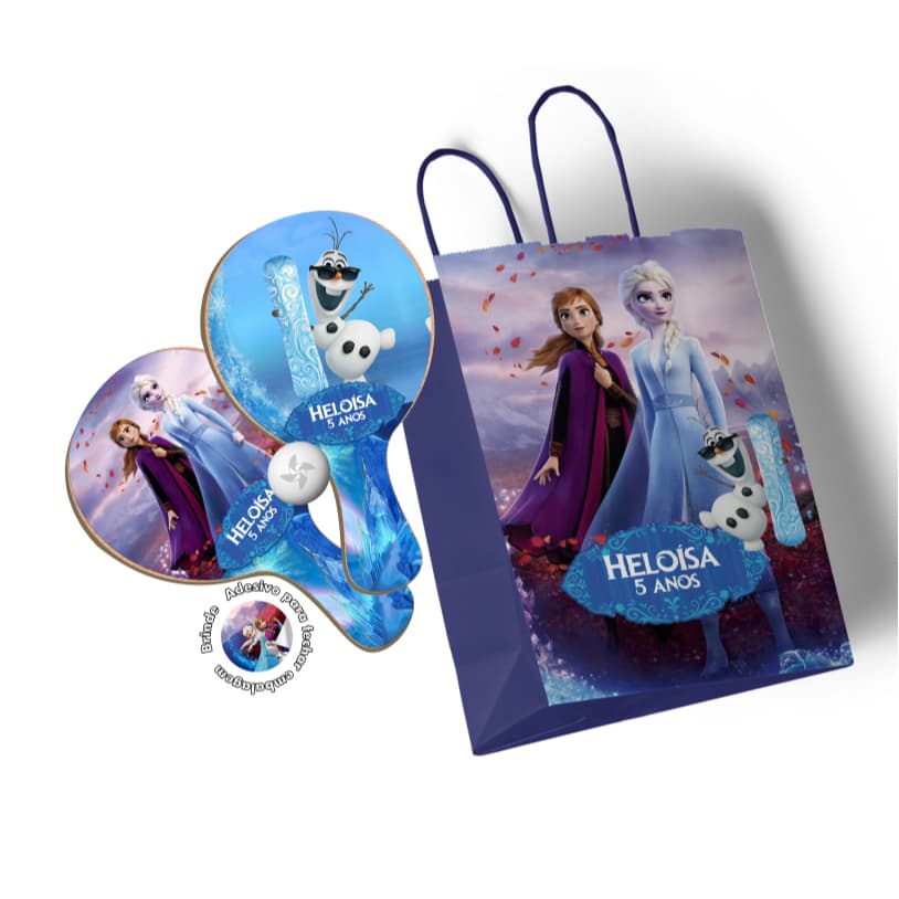 7/10/15/20/25 Kit Sacola de Papel e Raquete Ping Pong - Frozen