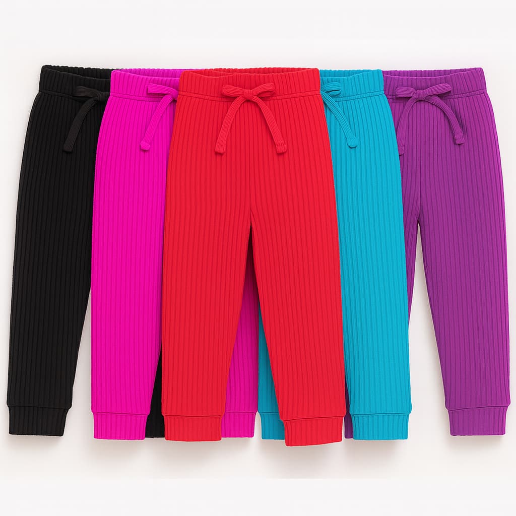 Kit 3 Calças Infantil Feminina Canelado Conforto e Estilo Moda Kids ENVIO CORES SORTIDAS
