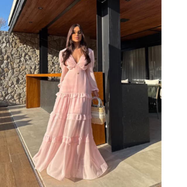 Vestido Longo Chique Festa Boho Chique Primavera