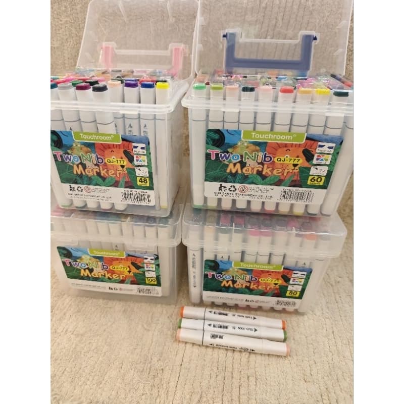 36/48/60/80/100 Cores Maleta touch marker Caneta Marcadores Ponta Dupla/Pintura De Arte/...