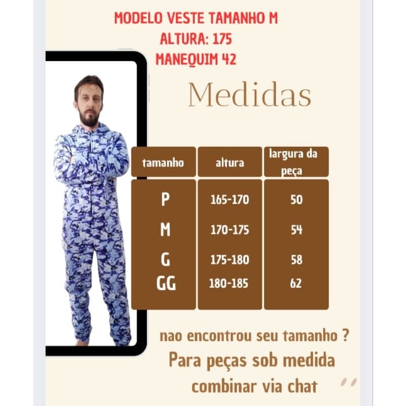 pijama macacão masculino adulto com pezinho e capuz de inverno