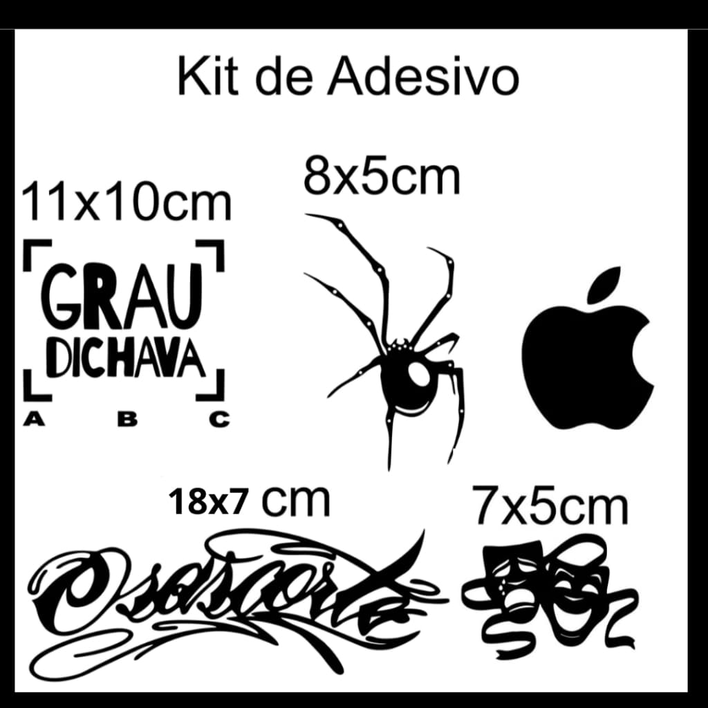 Kit de Adesivo grau dichava osascorte aranha chora agora ri depois para moto para bike