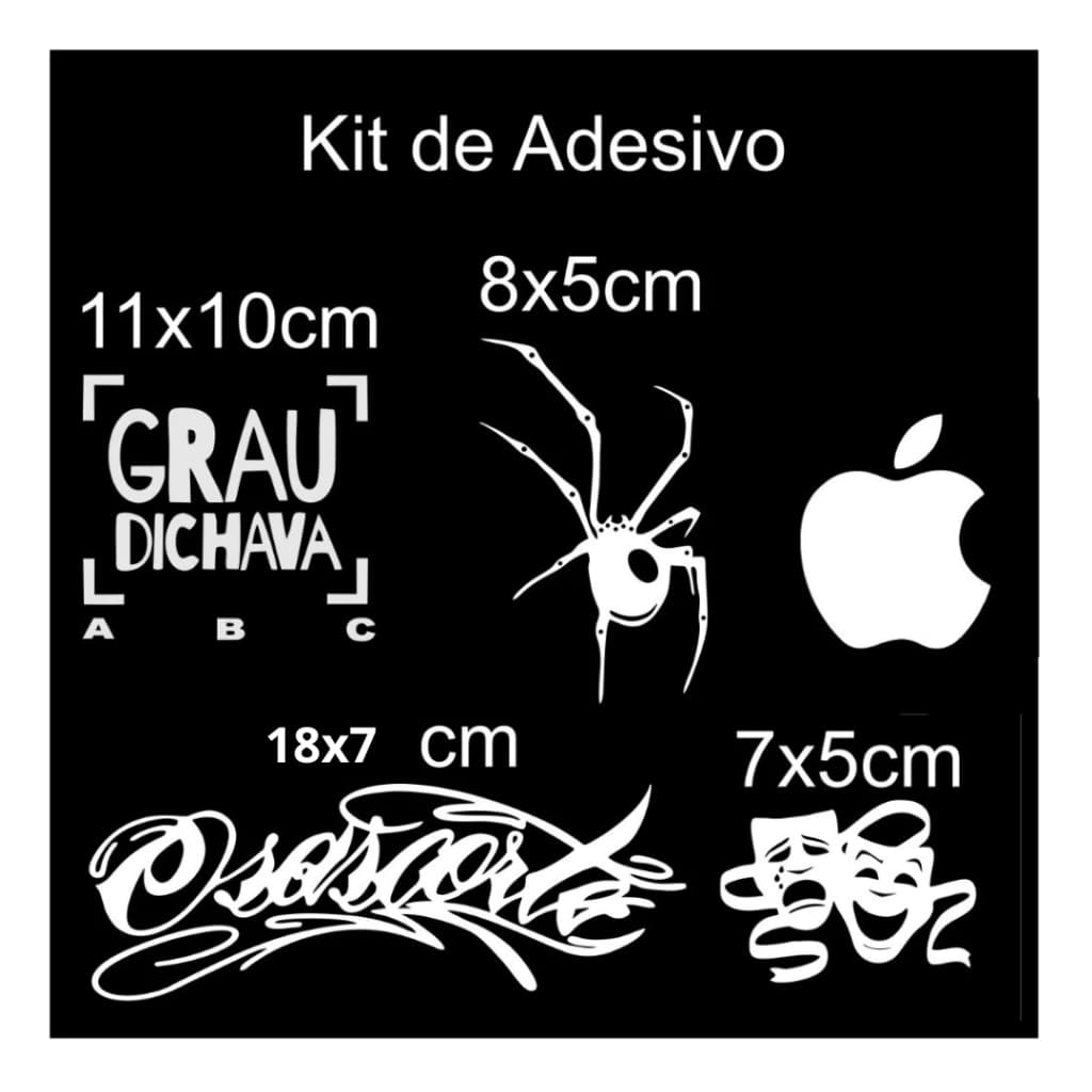 Kit de Adesivo grau dichava osascorte aranha chora agora ri depois para moto para bike