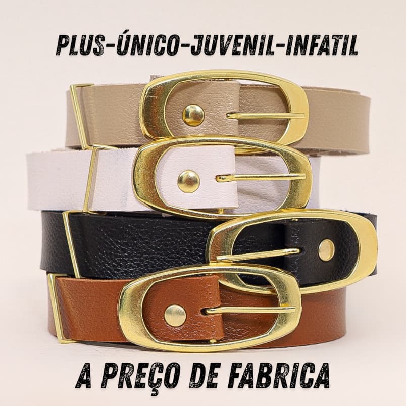CINTO FEMININO- OURINHO-B-             4 ou 2 pç PLUS / UNICO / JUVENIL / INFANTIL / COR PRETO / CARAMELO / NUDE /BRANCO
