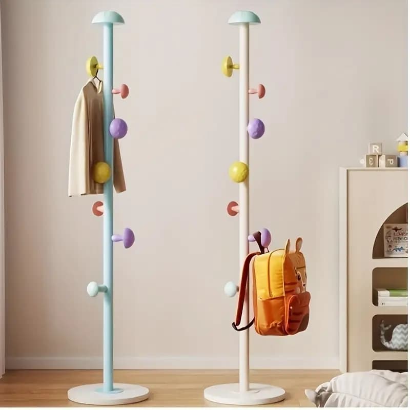 Cabide criativo em formato de cogumelo cabide de chão para roupas e chapéus infantis, Armazenar para quarto