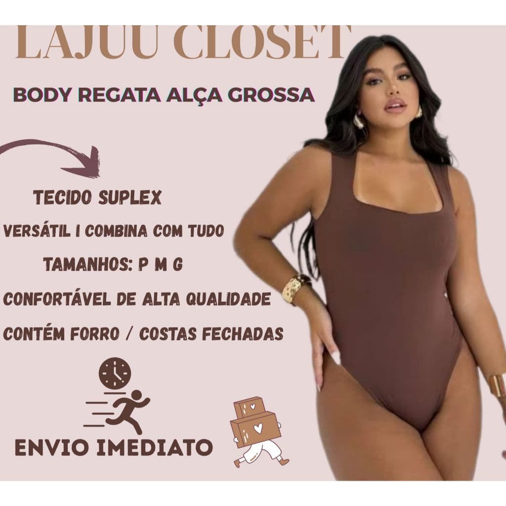 Body Feminino Collant Blusa Decote Quadrado Suplex Básico Moda Blogueira Estilo Verão Casual Regata Promoção Fim de Ano
