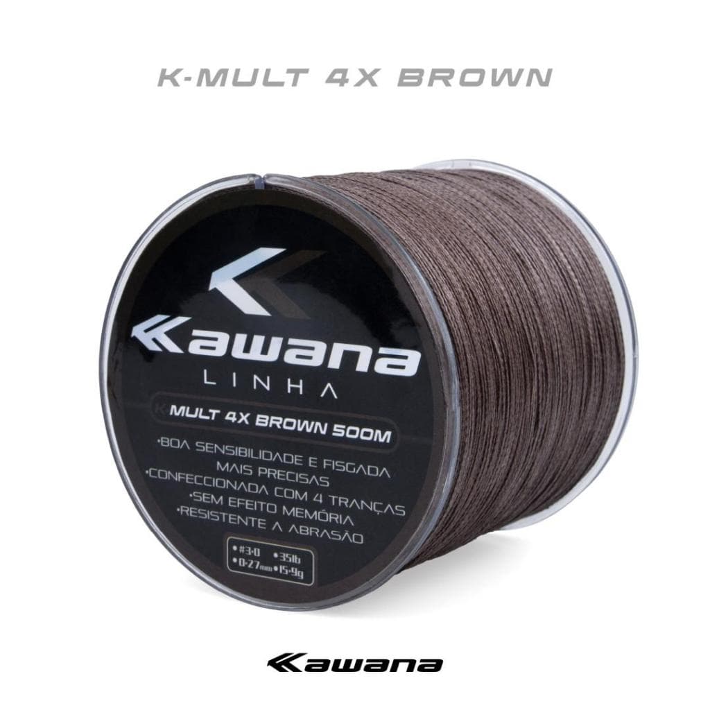 Linha Multifilamento 4x 500m metros Maruri Kawana Brown 4 Fios