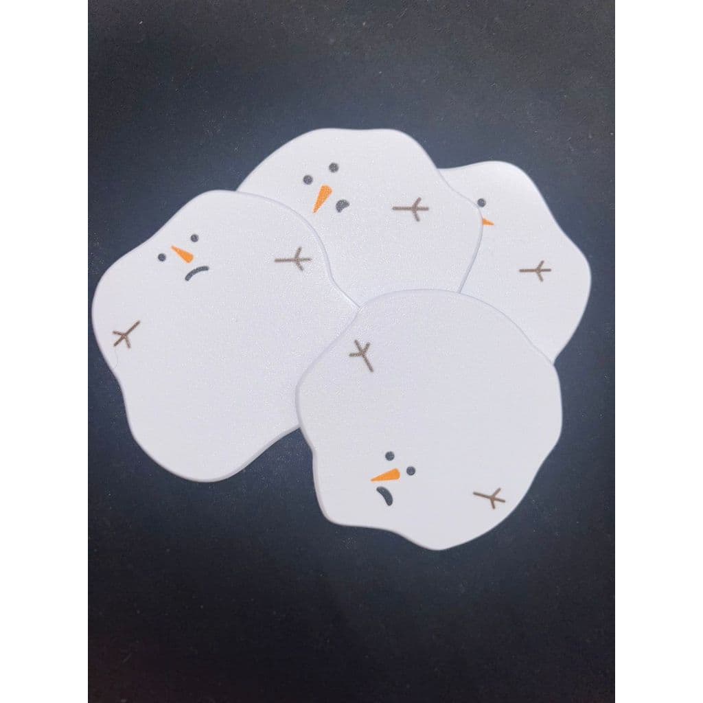 Porta Copos Natal Boneco De Neve Derretido Kit C 4 Unidades Em Plástico Super Resistente