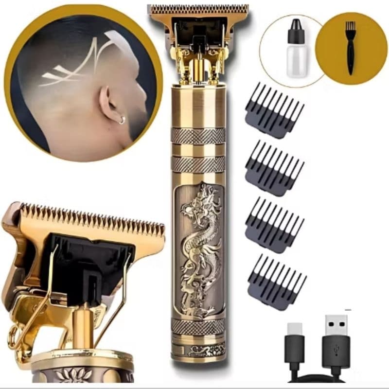 1 Máquina de cortar cabelo, Acabamento, Recarregável, Design Dragão (Novo)