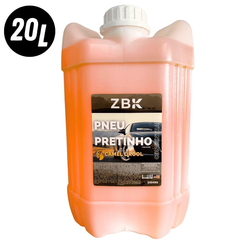 Pneu Pretinho Automotivo Concentrado Baba de Camelo Brilho Intenso 20 Litros - ZBK