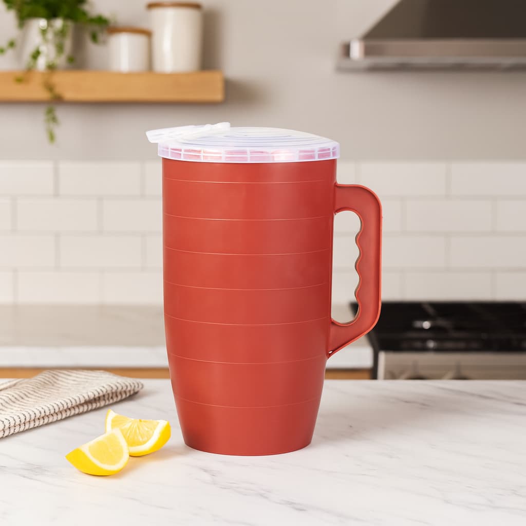 Jarra Suco 4L com Alça Tampa Transparente Prática Bebidas Durável Plástico Resistente