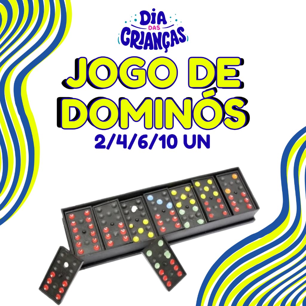 Kit Jogo Dominó  Dia das Crianças Peças Pintadas Diversão | 2/4/6/10 Unidades