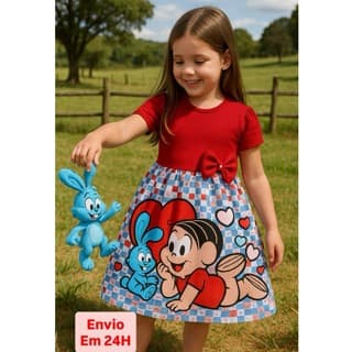 Vestido infantil Criança Tématico Festa Aniversário Passeio