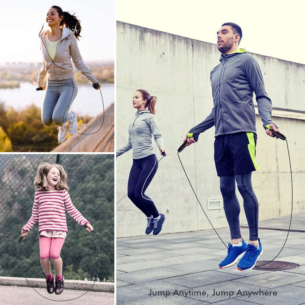 Corda de Pular de Aço para Exercícios - Design Profissional para Treino e Competição