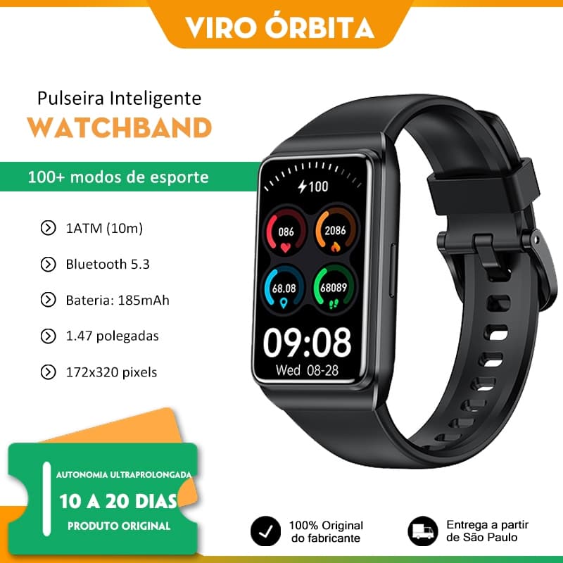 Relógio Smartwatch Smartband H68 Pulseira Inteligente 1.47inch 1ATM de resistência à água