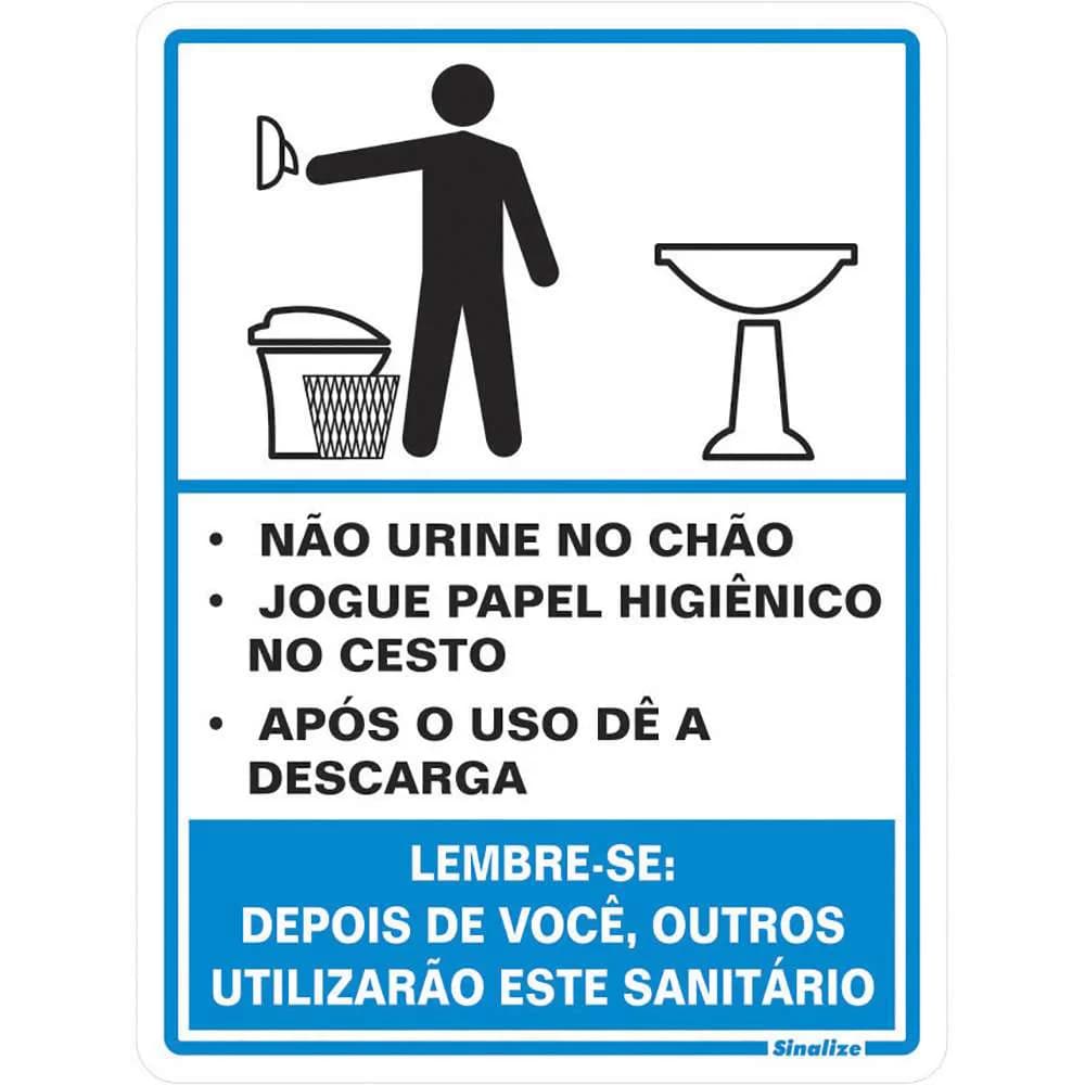 Placa Sinalização Procedimentos Sanitários Masculino