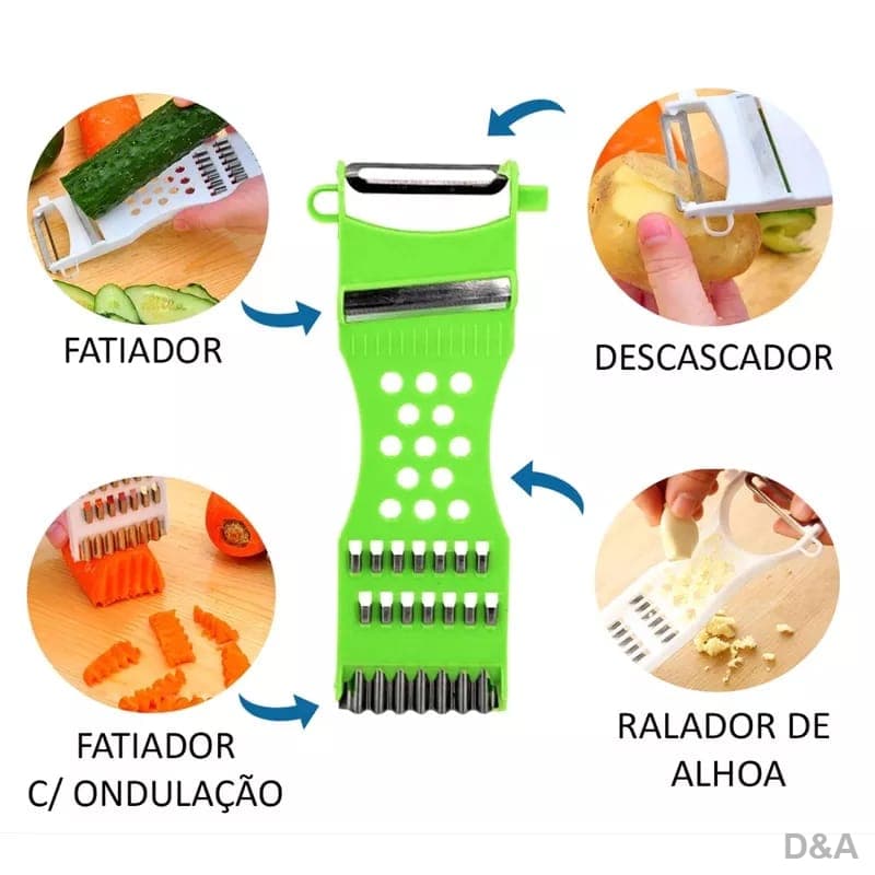 5 Em 1 Ralador Descascador Manual de Alho e Vegetais