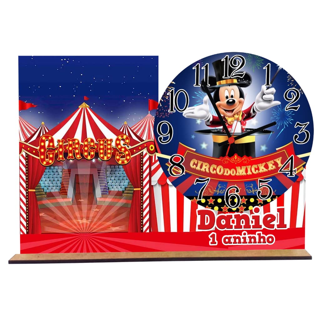 Relogio centro de mesa CIRCO DO MICKEY com 5 unidades
