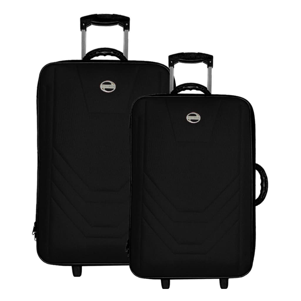 KIT 2  MALAS DE VIAGEM VILAGE, MÉDIA 23 KG E PEQUENA 10 KG RESISTENTE ESPAÇOSA UNISSEX