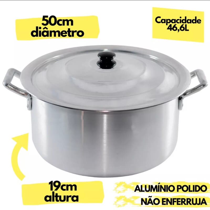 Caçarola Grande N 50 Panela Industrial Linha Hotel Restaurante Bares Escolas Lanchonetes