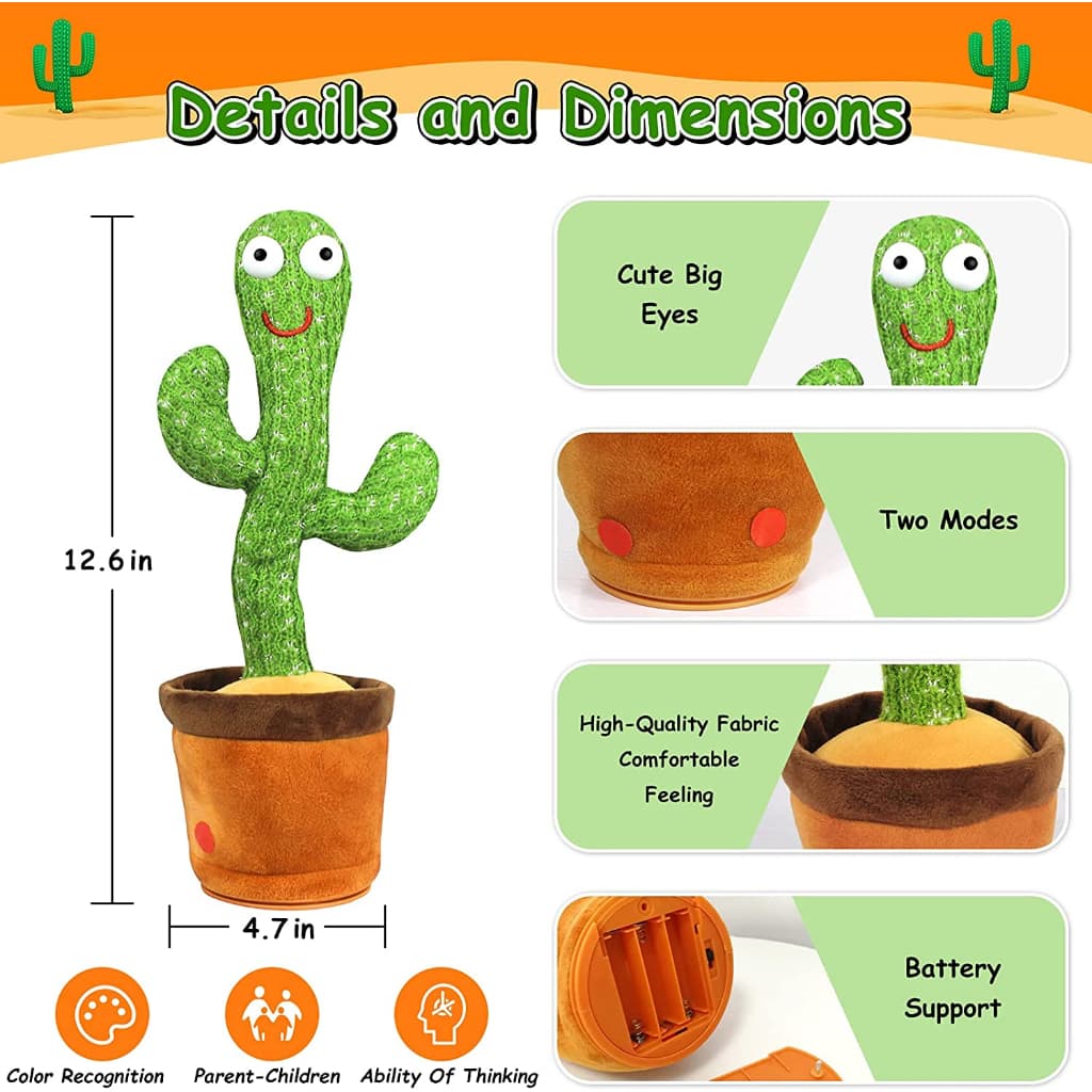 cactus electron brinquedo de pelúcia macio boneca bebês cactus que pode cantar e dançar