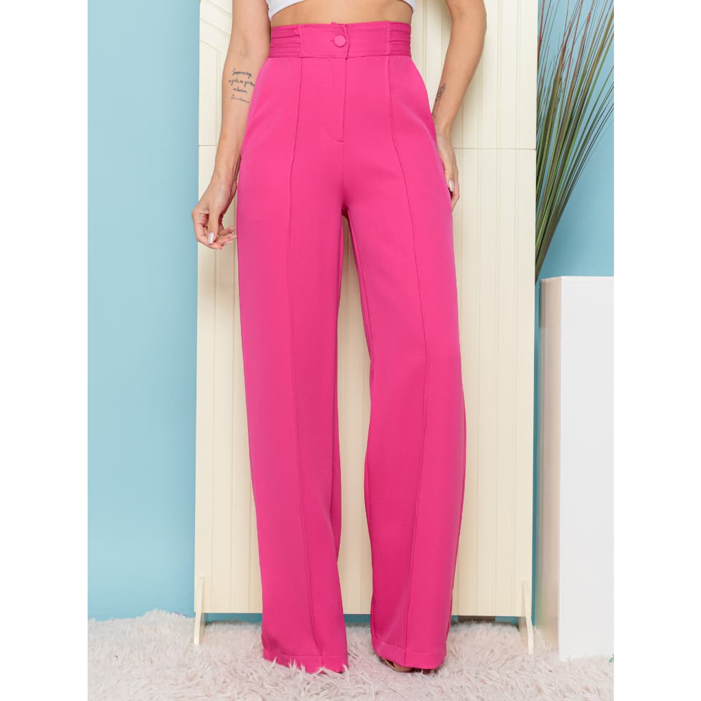 Calça/pantalona/em material linha /elastico/cintura fina/ verão inverno  femininas - Outlet de fábrica
