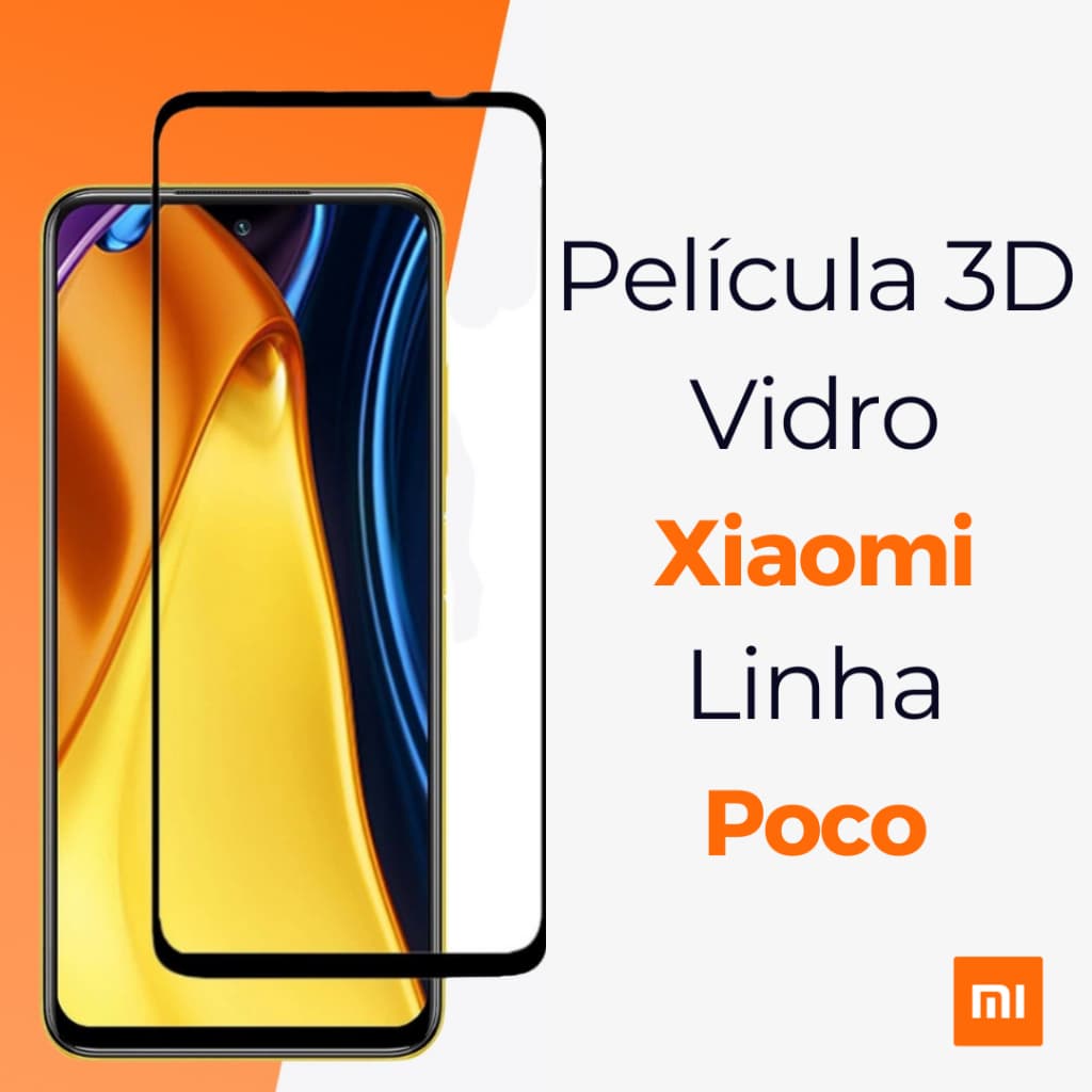 Película 3D Vidro - Xiaomi Linha Poco -  C3 / C40 / F1 / F3 / F4 / F4 GT / F5 / F5 Pro / M2 / M3 / M3 Pro 5G / M4 / M4 Pro 4G / M4 Pro 5G / M5 / M5s / X3 / X3 Pro / X3 NFC / X3 GT / X4 GT / X4 Pro 5G / X5 / X5 Pro / X6 - Vidro Frontal ( Protetor de Tela )
