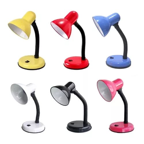 Luminária De Mesa Abajur Haste Flexível Leitura C/ Lâmpada Cuba de Metal E27 Abajur Luminária Flexível Dobrável Articulável Mesa Base