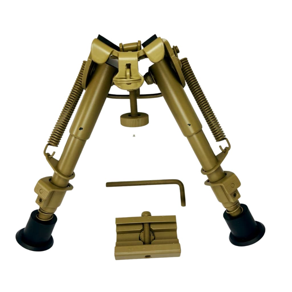 Bipé BiPod Metal Retrátil Tan Tático Sniper C/ Adap De Trilho