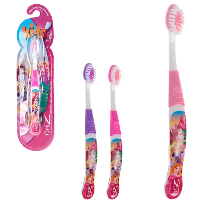 ESCOVA DENTAL INFANTIL PRINCESAS COM CAPA PROTETORA