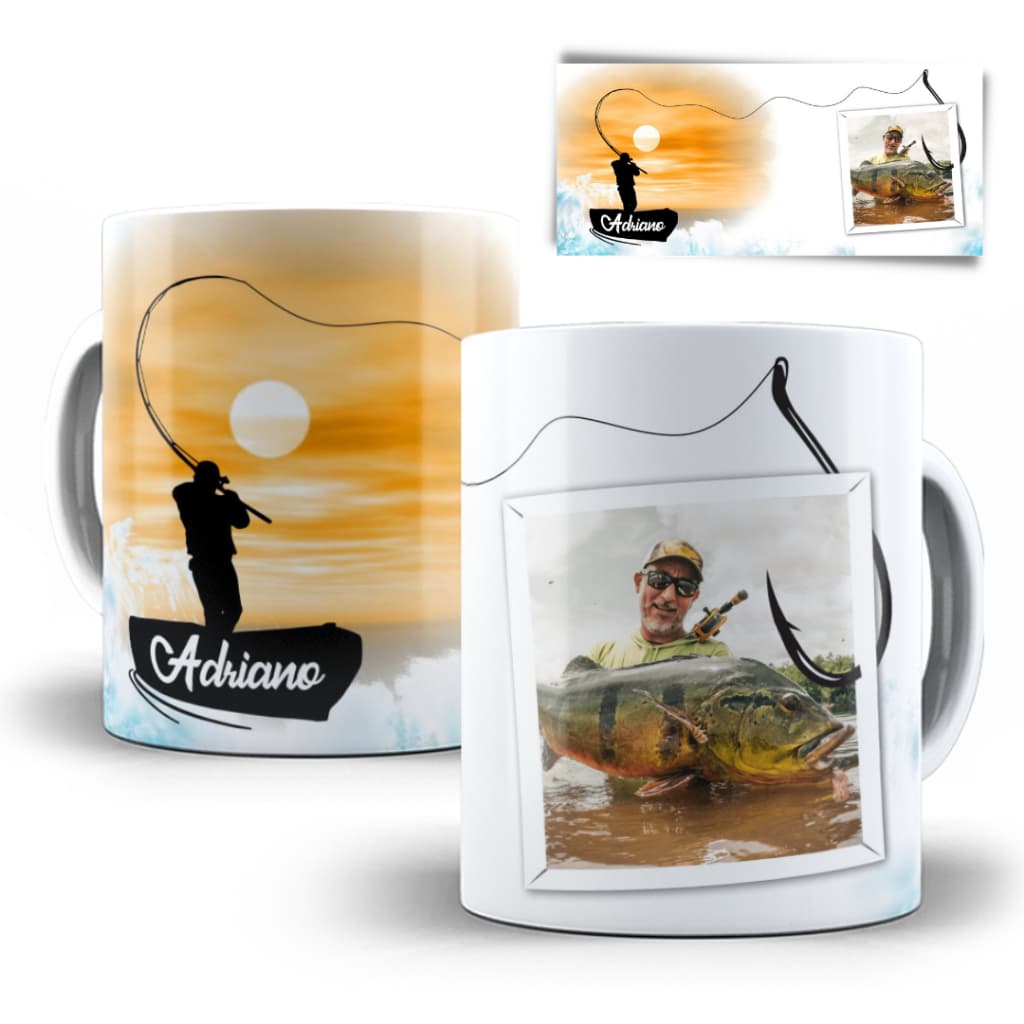 Caneca para Pescador com Foto e nome