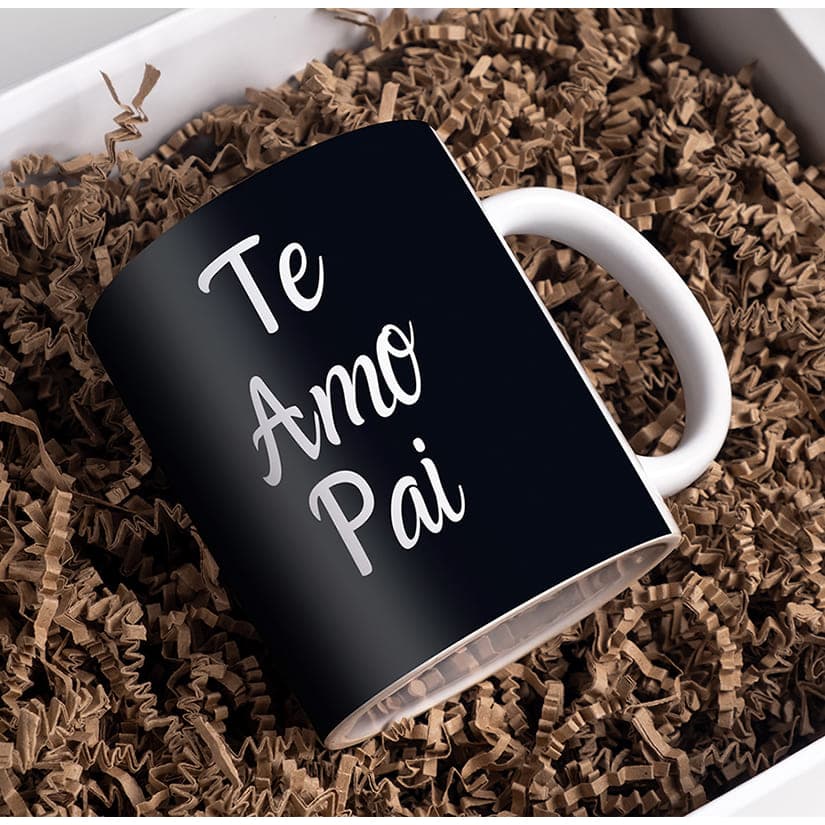 Caneca de Porcelana Te Amo Pai Presente Dia dos Pais Simples