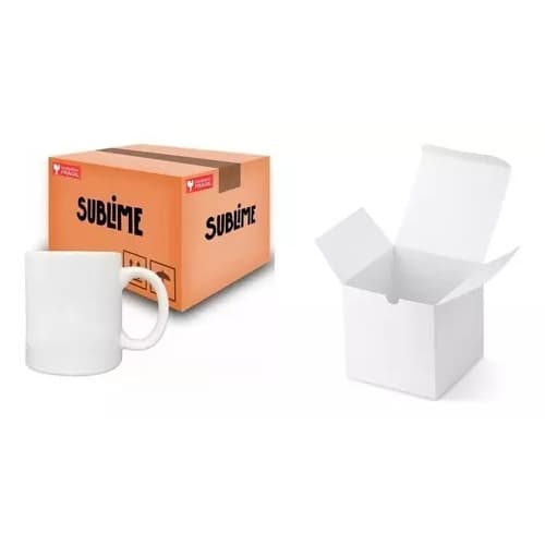 12 Caneca + Caixinha Branca P/ Sublimação Sublime 325ml